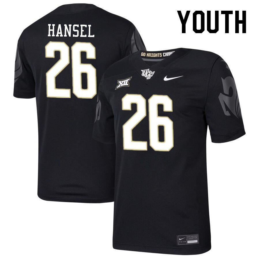 Youth #26 Brock Hansel UCF Knights Big 12 Conference College Football Jerseys Stitched-Black